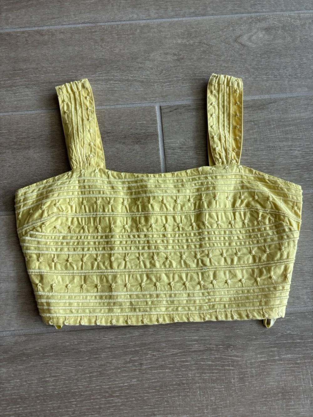 Yellow Cropped Bustier Top